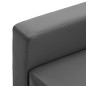 vidaXL Sofá de 3 plazas con reposapiés cuero sintético gris vidaXL Sofá de 3 plazas con reposapiés cuero sintético gris