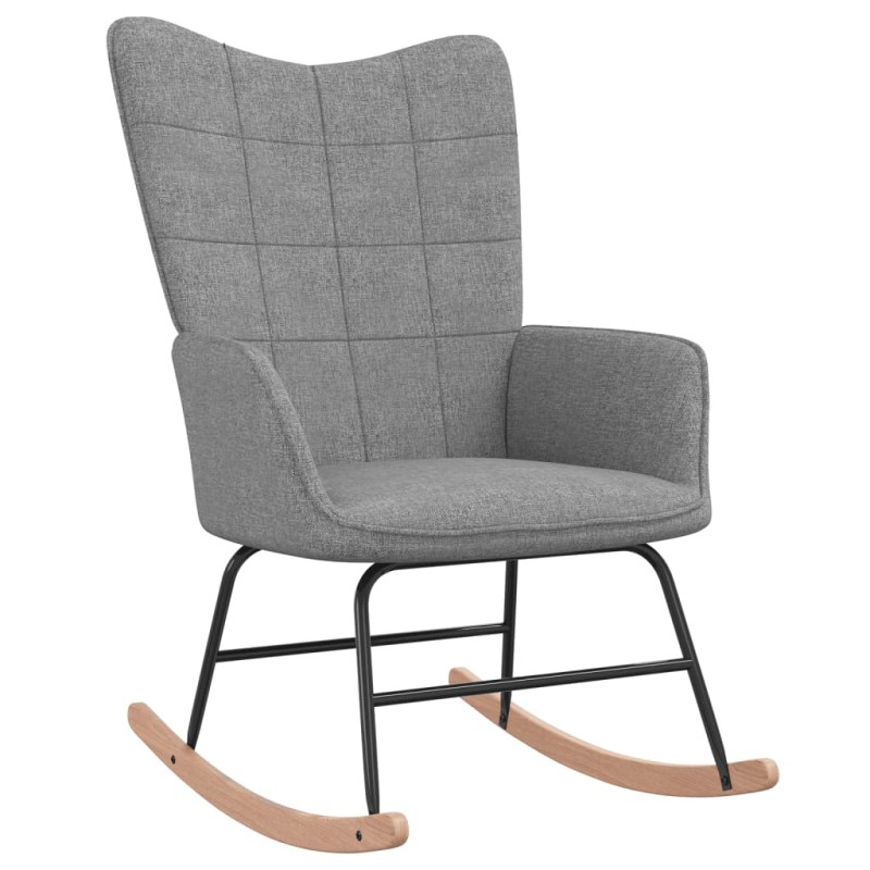 vidaXL Silla mecedora de tela gris claro vidaXL Silla mecedora de tela gris claro
