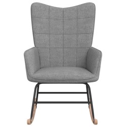 vidaXL Silla mecedora de tela gris claro