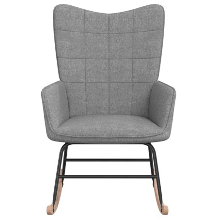 vidaXL Silla mecedora de tela gris claro
