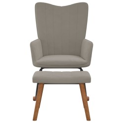 vidaXL Silla mecedora con reposapiés terciopelo gris claro