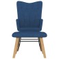 vidaXL Silla mecedora con reposapiés tela azul vidaXL Silla mecedora con reposapiés tela azul