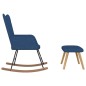vidaXL Silla mecedora con reposapiés tela azul vidaXL Silla mecedora con reposapiés tela azul