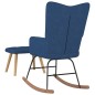 vidaXL Silla mecedora con reposapiés tela azul vidaXL Silla mecedora con reposapiés tela azul