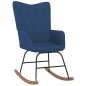 vidaXL Silla mecedora con reposapiés tela azul vidaXL Silla mecedora con reposapiés tela azul