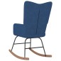 vidaXL Silla mecedora con reposapiés tela azul vidaXL Silla mecedora con reposapiés tela azul