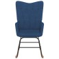 vidaXL Silla mecedora con reposapiés tela azul vidaXL Silla mecedora con reposapiés tela azul