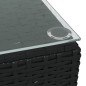 vidaXL Juego de jardín con cojines 4 piezas ratán sintético negro