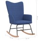 vidaXL Silla mecedora de tela azul vidaXL Silla mecedora de tela azul