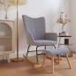 vidaXL Silla mecedora con reposapiés tela gris claro vidaXL Silla mecedora con reposapiés tela gris claro