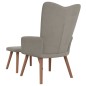 vidaXL Sillón de relax con taburete de terciopelo gris claro