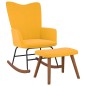 vidaXL Silla mecedora con reposapiés tela amarillo mostaza vidaXL Silla mecedora con reposapiés tela amarillo mostaza