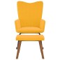 vidaXL Silla mecedora con reposapiés tela amarillo mostaza vidaXL Silla mecedora con reposapiés tela amarillo mostaza