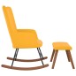 vidaXL Silla mecedora con reposapiés tela amarillo mostaza vidaXL Silla mecedora con reposapiés tela amarillo mostaza