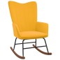 vidaXL Silla mecedora con reposapiés tela amarillo mostaza vidaXL Silla mecedora con reposapiés tela amarillo mostaza