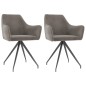 vidaXL Sillas de comedor 2 unidades terciopelo gris claro