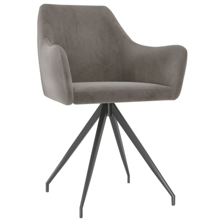 vidaXL Sillas de comedor 2 unidades terciopelo gris claro