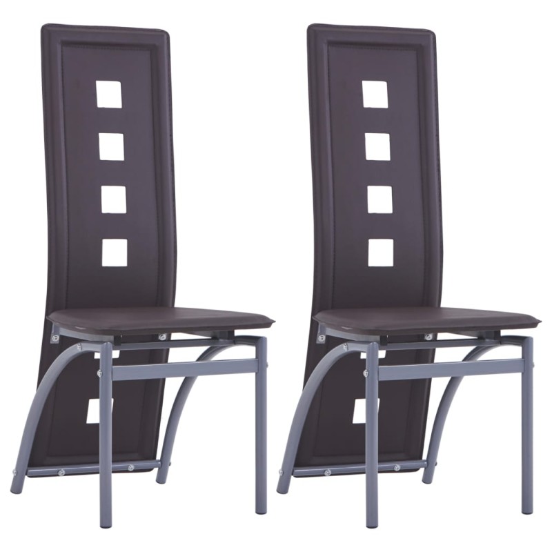 vidaXL Sillas de comedor 2 unidades cuero sintético marrón vidaXL Sillas de comedor 2 unidades cuero sintético marrón