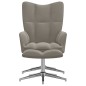 vidaXL Silla de relajación con reposapiés terciopelo gris claro vidaXL Silla de relajación con reposapiés terciopelo gris claro