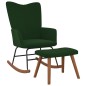 vidaXL Silla mecedora con reposapiés terciopelo verde oscuro vidaXL Silla mecedora con reposapiés terciopelo verde oscuro