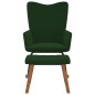 vidaXL Silla mecedora con reposapiés terciopelo verde oscuro vidaXL Silla mecedora con reposapiés terciopelo verde oscuro