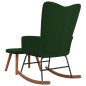vidaXL Silla mecedora con reposapiés terciopelo verde oscuro vidaXL Silla mecedora con reposapiés terciopelo verde oscuro