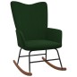 vidaXL Silla mecedora con reposapiés terciopelo verde oscuro vidaXL Silla mecedora con reposapiés terciopelo verde oscuro