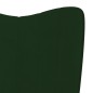 vidaXL Silla mecedora con reposapiés terciopelo verde oscuro vidaXL Silla mecedora con reposapiés terciopelo verde oscuro