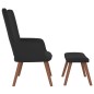 vidaXL Sillón de relax con taburete terciopelo negro vidaXL Sillón de relax con taburete terciopelo negro