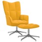 vidaXL Silla de relajación con reposapiés terciopelo amarillo mostaza vidaXL Silla de relajación con reposapiés terciopelo amarillo mostaza