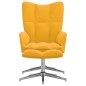 vidaXL Silla de relajación con reposapiés terciopelo amarillo mostaza vidaXL Silla de relajación con reposapiés terciopelo amarillo mostaza