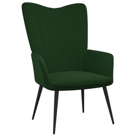 vidaXL Silla de relajación de terciopelo verde oscuro