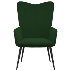 vidaXL Silla de relajación de terciopelo verde oscuro