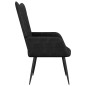 vidaXL Silla de relajación con reposapiés tela negra vidaXL Silla de relajación con reposapiés tela negra