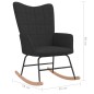vidaXL Silla mecedora con reposapiés tela negro vidaXL Silla mecedora con reposapiés tela negro