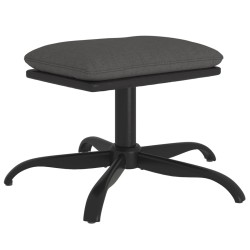 vidaXL Reposapiés de tela y cuero sintético gris oscuro 60x60x36 cm