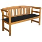 vidaXL Banco de jardín con cojín madera acacia maciza 157 cm vidaXL Banco de jardín con cojín madera acacia maciza 157 cm