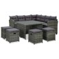 vidaXL Set de muebles de jardín 6 pzas y cojines ratán sintético gris vidaXL Set de muebles de jardín 6 pzas y cojines ratán sintético gris