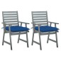 vidaXL Sillas de comedor jardín 2 uds madera maciza acacia con cojines vidaXL Sillas de comedor jardín 2 uds madera maciza acacia con cojines