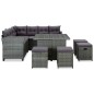 vidaXL Set de muebles de jardín 6 pzas y cojines ratán sintético gris vidaXL Set de muebles de jardín 6 pzas y cojines ratán sintético gris