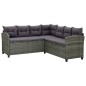 vidaXL Set de muebles de jardín 6 pzas y cojines ratán sintético gris vidaXL Set de muebles de jardín 6 pzas y cojines ratán sintético gris