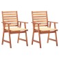 vidaXL Sillas comedor de jardín y cojines 2 uds madera maciza acacia