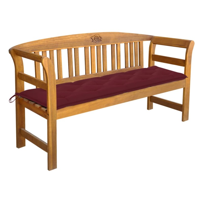 vidaXL Banco de jardín con cojín madera maciza de acacia 157 cm vidaXL Banco de jardín con cojín madera maciza de acacia 157 cm