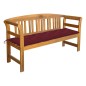 vidaXL Banco de jardín con cojín madera maciza de acacia 157 cm vidaXL Banco de jardín con cojín madera maciza de acacia 157 cm
