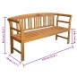 vidaXL Banco de jardín con cojín madera maciza de acacia 157 cm vidaXL Banco de jardín con cojín madera maciza de acacia 157 cm