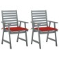 vidaXL Sillas de comedor jardín 2 uds madera maciza acacia con cojines vidaXL Sillas de comedor jardín 2 uds madera maciza acacia con cojines