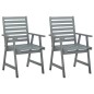vidaXL Sillas de comedor jardín 2 uds madera maciza acacia con cojines vidaXL Sillas de comedor jardín 2 uds madera maciza acacia con cojines