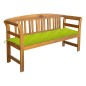 vidaXL Banco de jardín con cojín madera maciza de acacia 157 cm