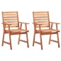 vidaXL Sillas comedor de jardín y cojines 2 uds madera maciza acacia