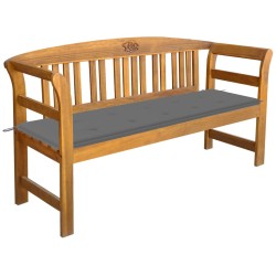 vidaXL Banco de jardín con cojín madera maciza de acacia 157 cm